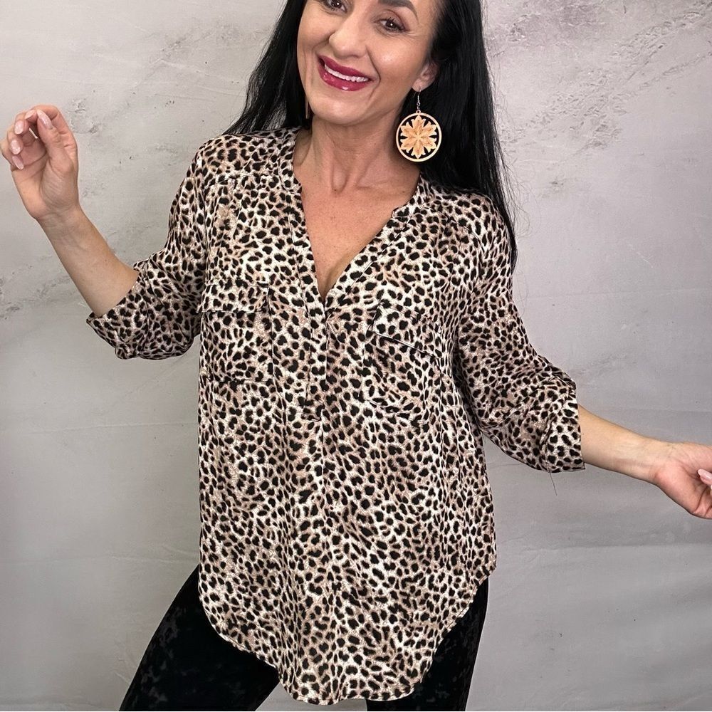 Torrid animal print top blouse